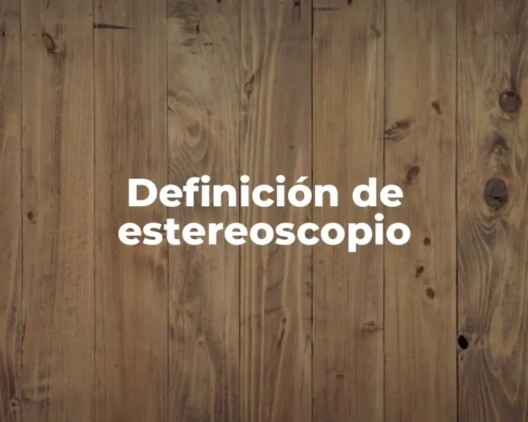 Definición de estereoscopio
