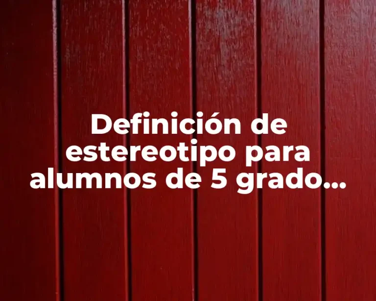 Definición de estereotipo para alumnos de 5 grado primaria