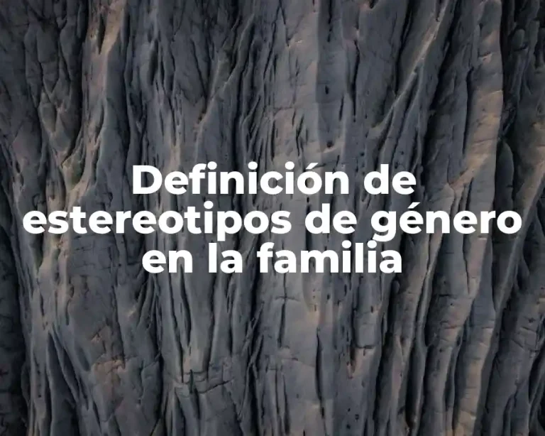 Definición de estereotipos de género en la familia