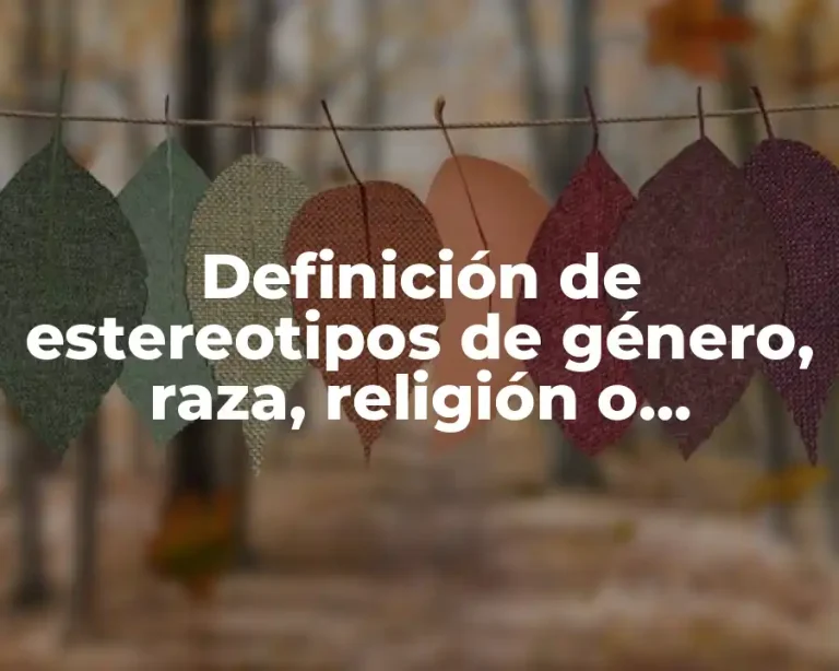 Definición de estereotipos de género, raza, religión o condición social
