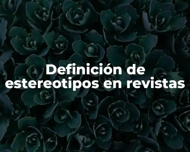 Definición de estereotipos en revistas