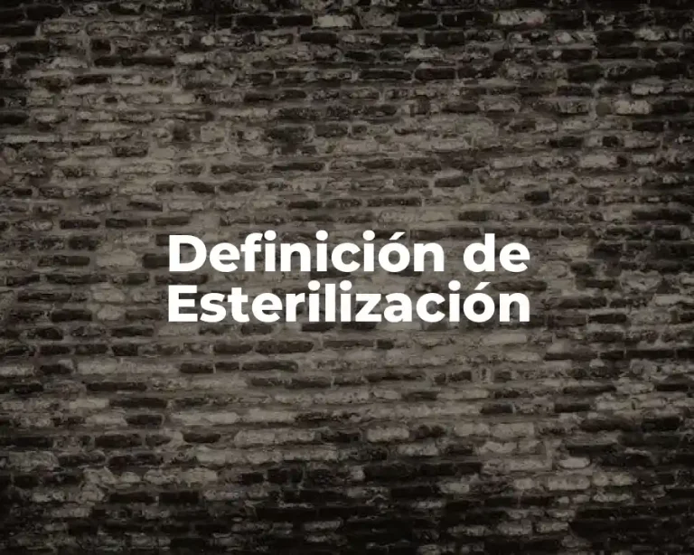 Definición de Esterilización
