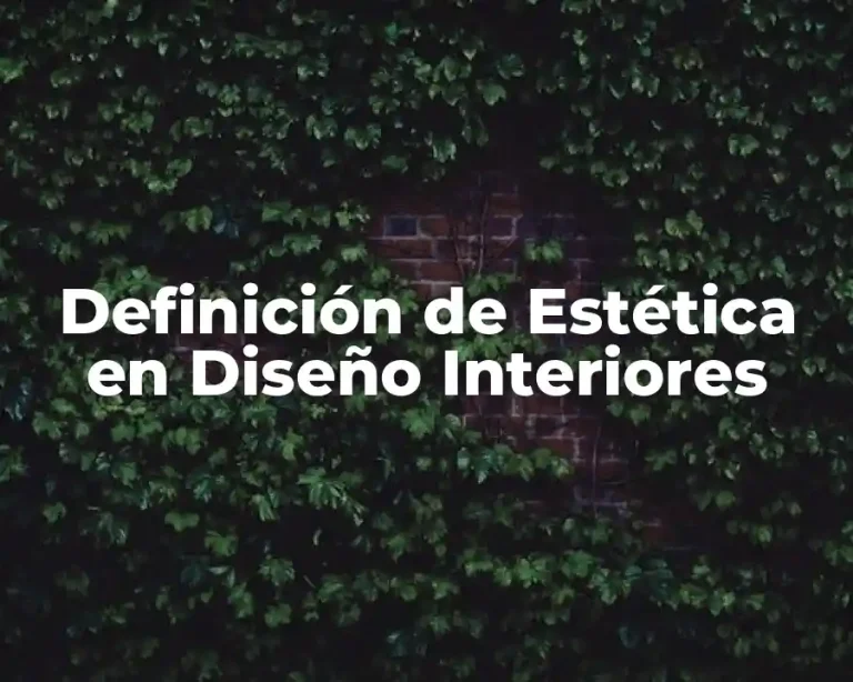 Definición de Estética en Diseño Interiores