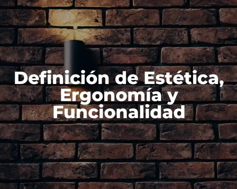 Definición de Estética, Ergonomía y Funcionalidad