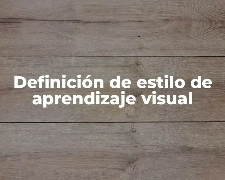Definición de estilo de aprendizaje visual