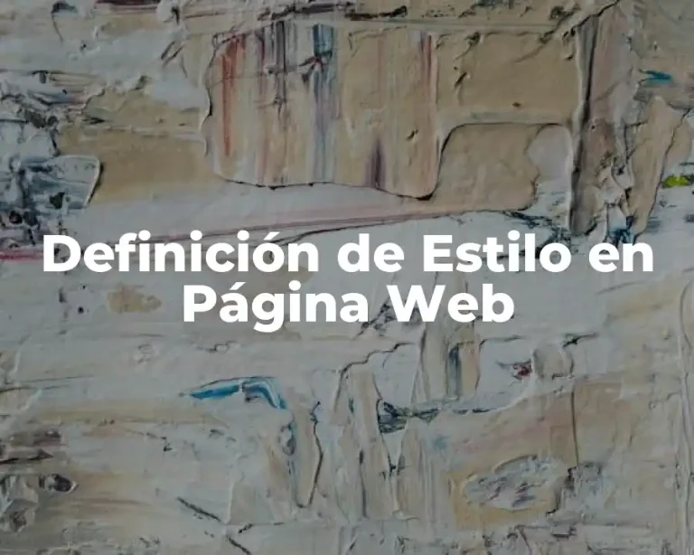Definición de Estilo en Página Web
