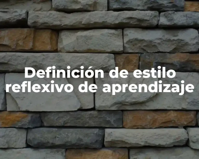 Definición de estilo reflexivo de aprendizaje