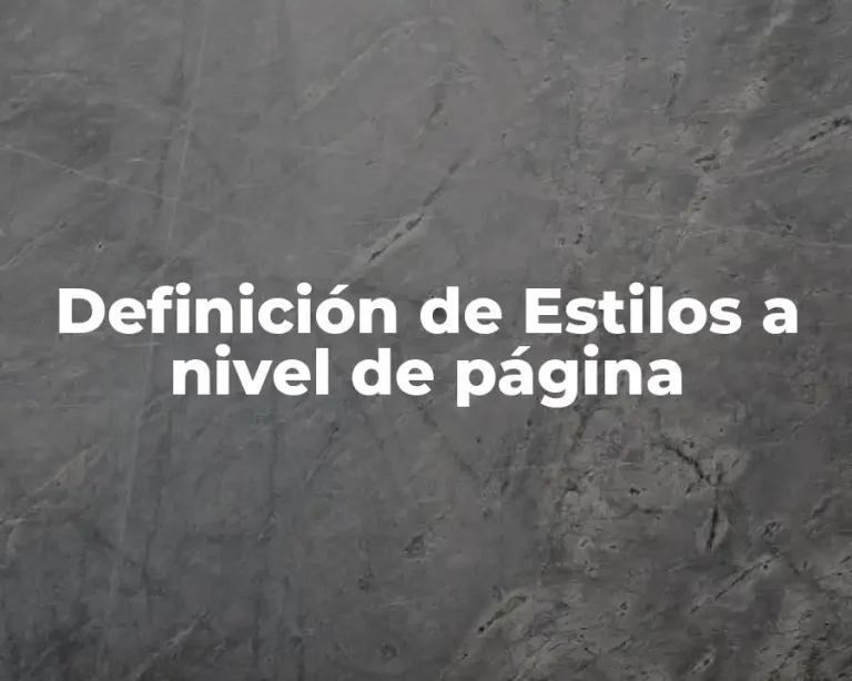 Definición de Estilos a nivel de página