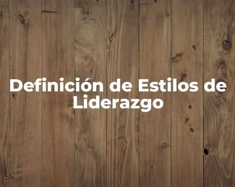 Definición de Estilos de Liderazgo
