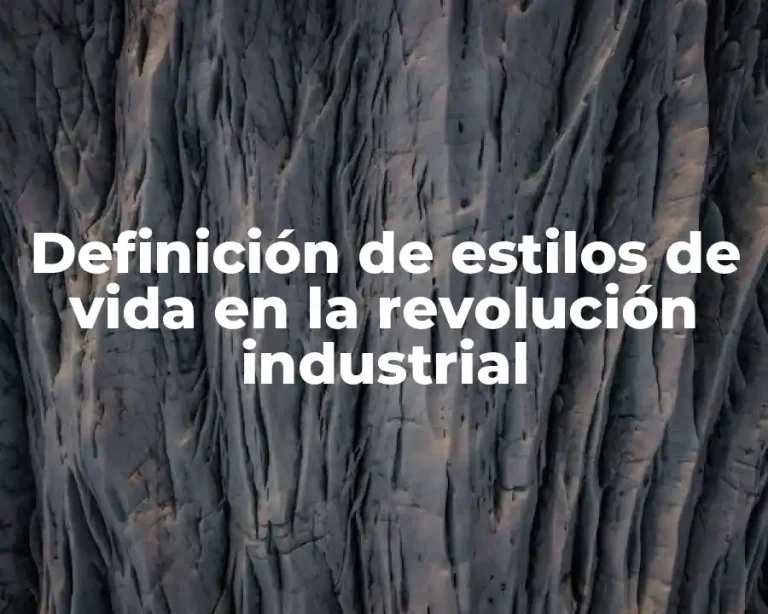 Definición de estilos de vida en la revolución industrial