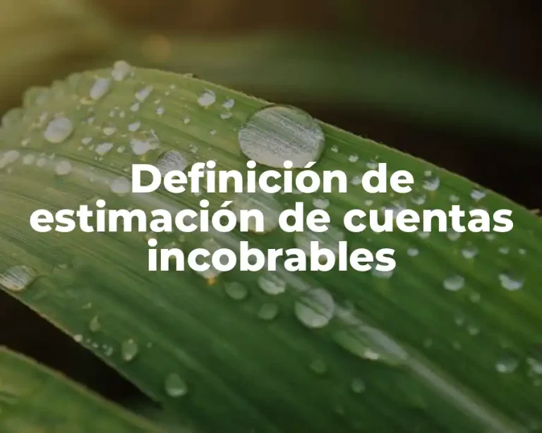 Definición de estimación de cuentas incobrables