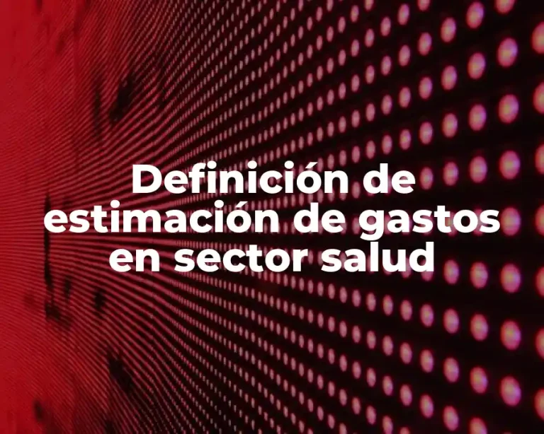 Definición de estimación de gastos en sector salud