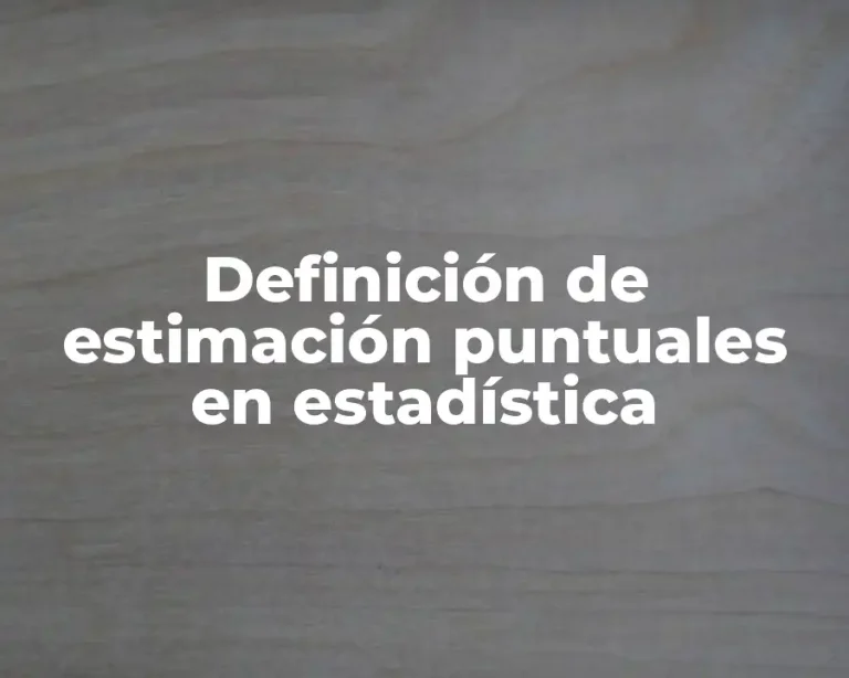 Definición de estimación puntuales en estadística