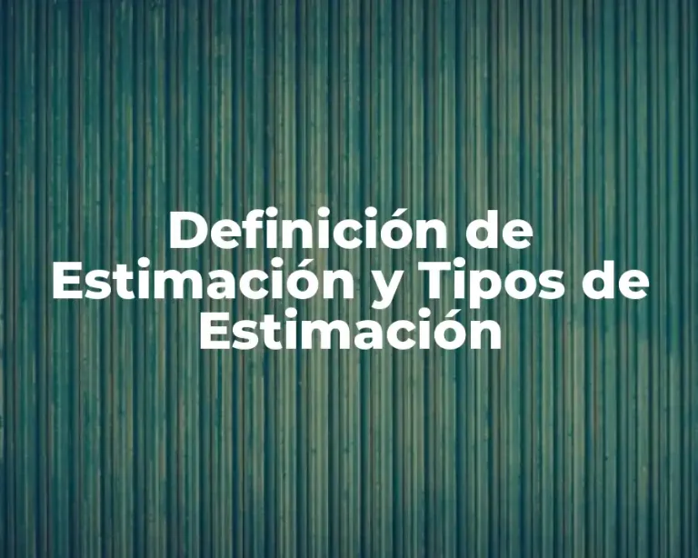 Definición de Estimación y Tipos de Estimación