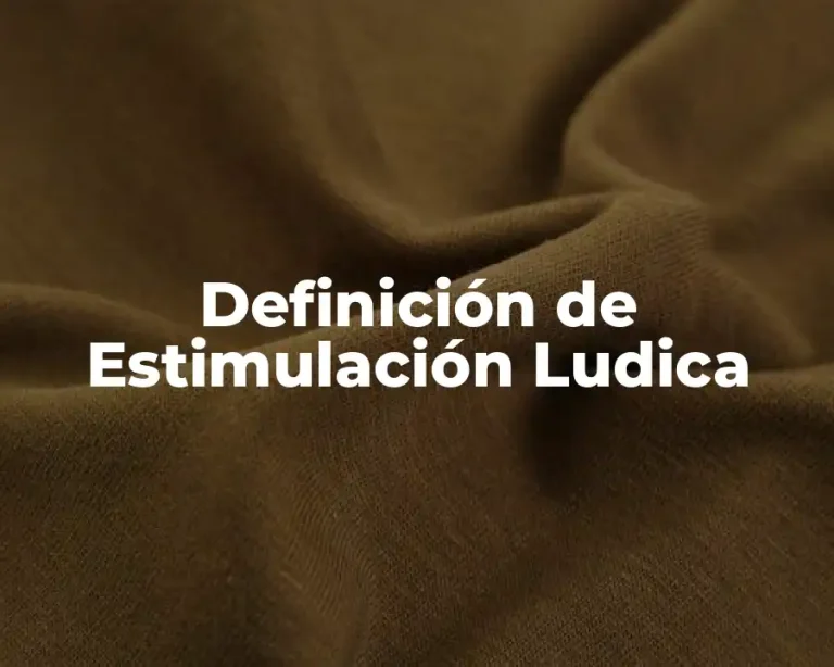 Definición de Estimulación Ludica