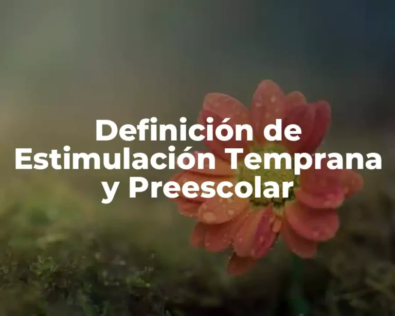 Definición de Estimulación Temprana y Preescolar