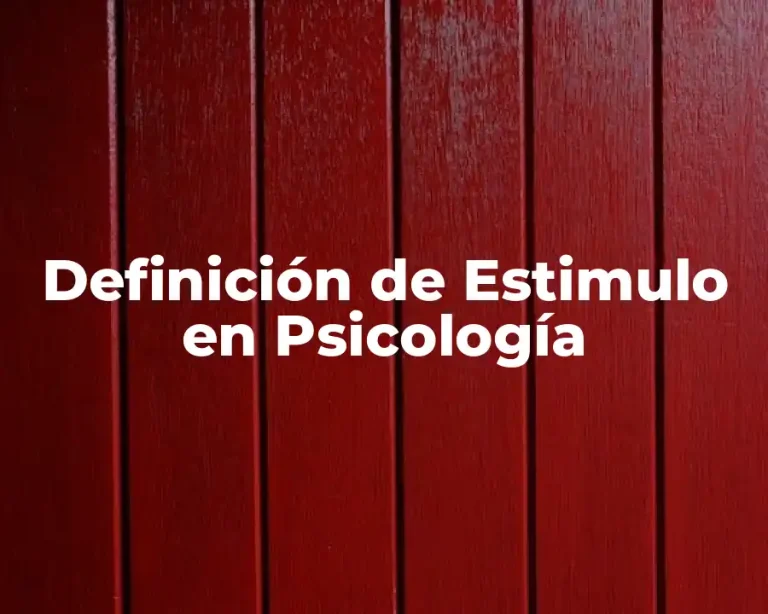Definición de Estimulo en Psicología