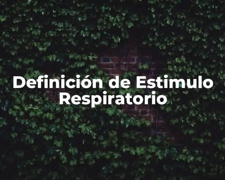Definición de Estimulo Respiratorio