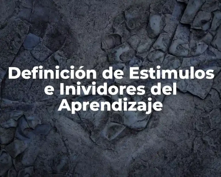 Definición de Estimulos e Inividores del Aprendizaje