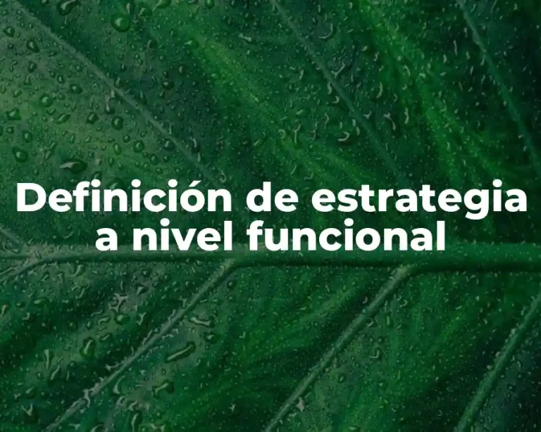 Definición de estrategia a nivel funcional