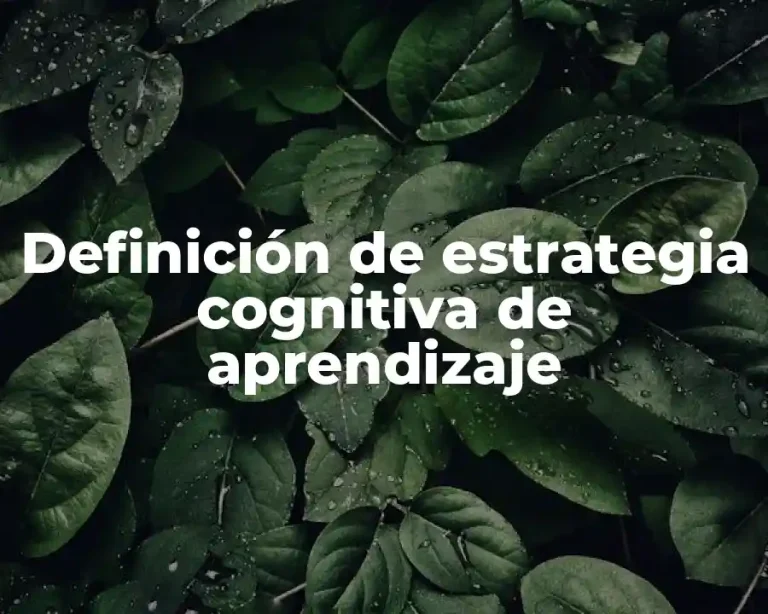 Definición de estrategia cognitiva de aprendizaje