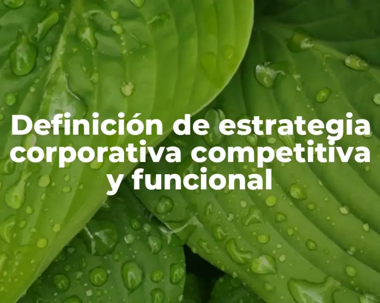 Definición de estrategia corporativa competitiva y funcional