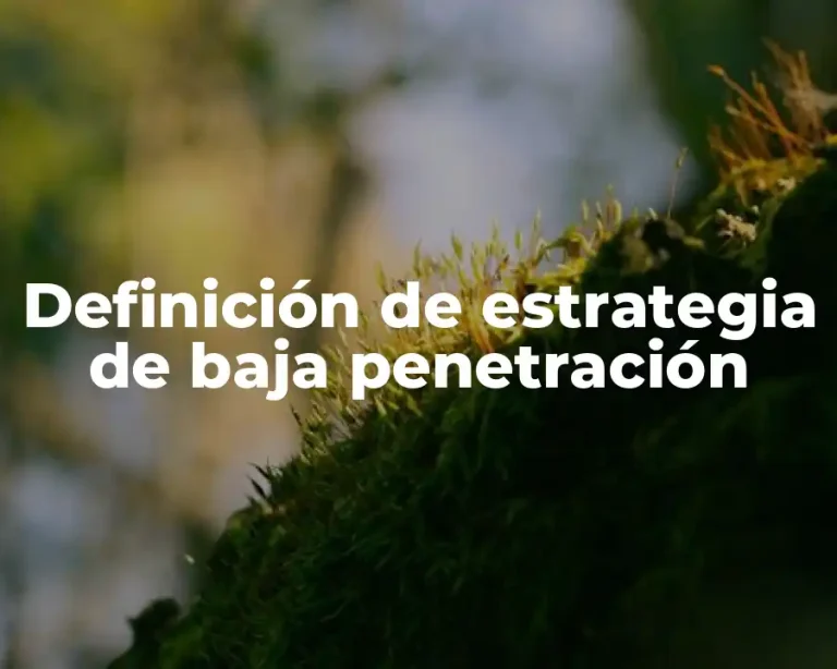 Definición de estrategia de baja penetración