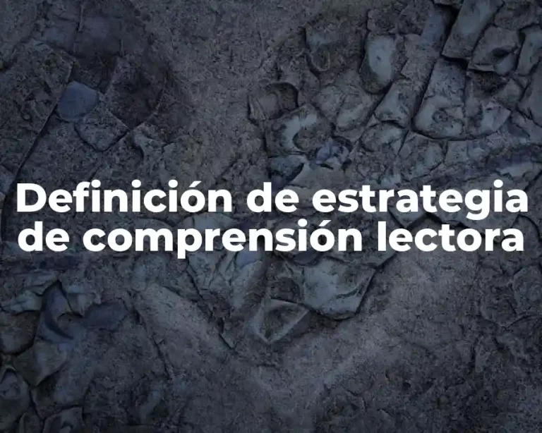 Definición de estrategia de comprensión lectora