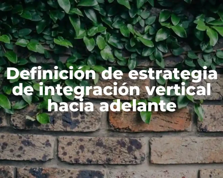 Definición de estrategia de integración vertical hacia adelante