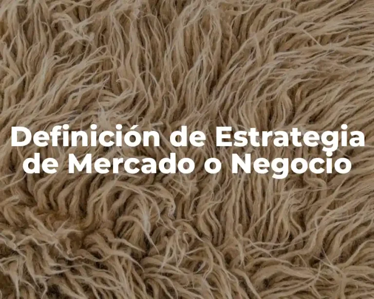 Definición de Estrategia de Mercado o Negocio