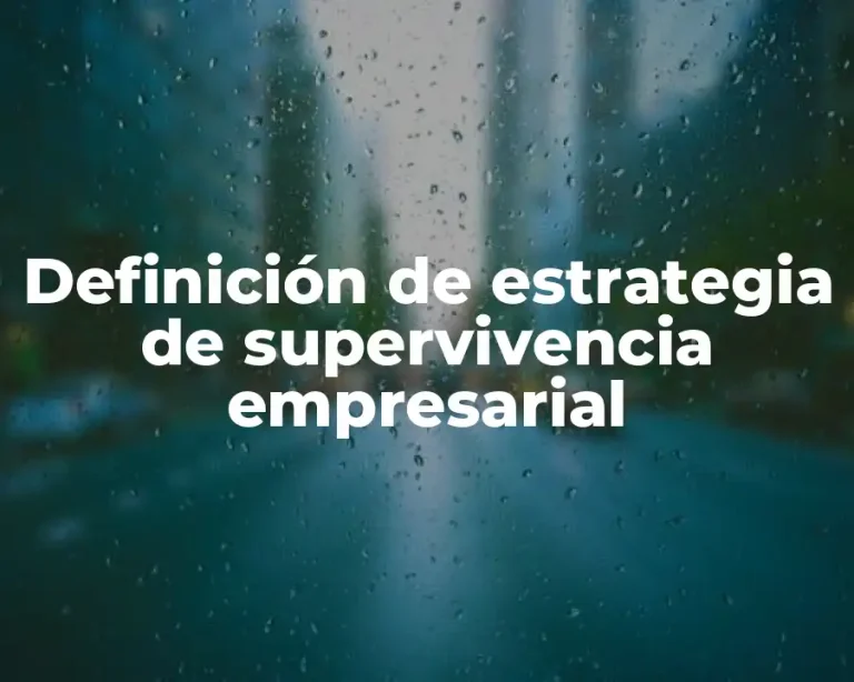 Definición de estrategia de supervivencia empresarial