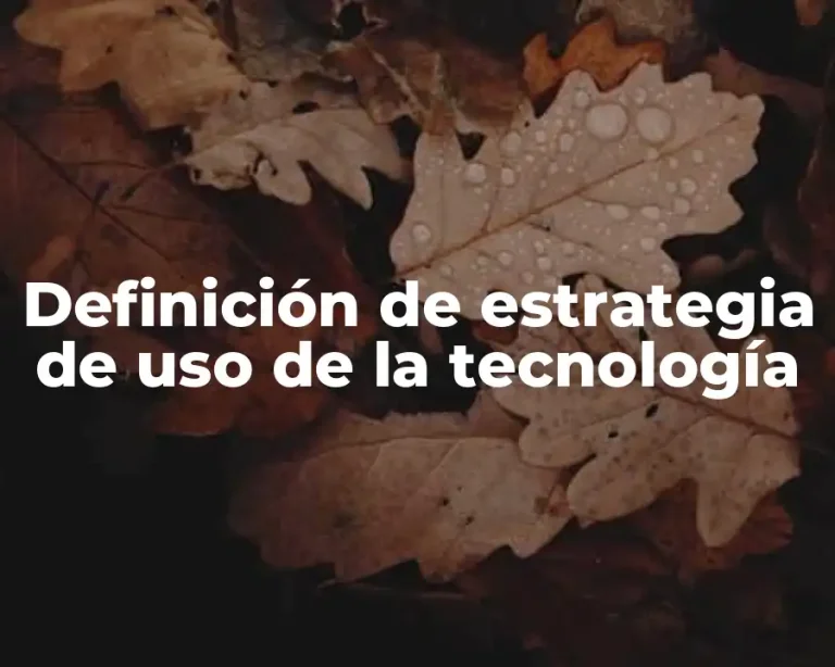 Definición de estrategia de uso de la tecnología