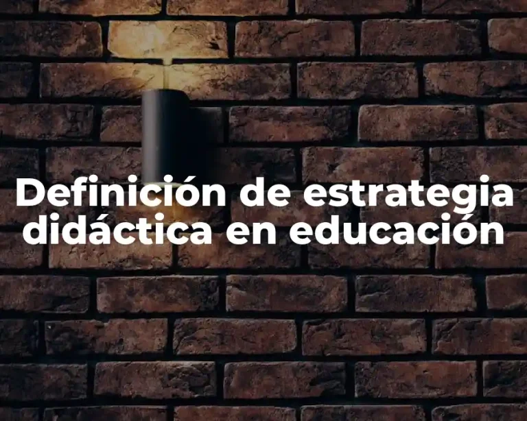 Definición de estrategia didáctica en educación