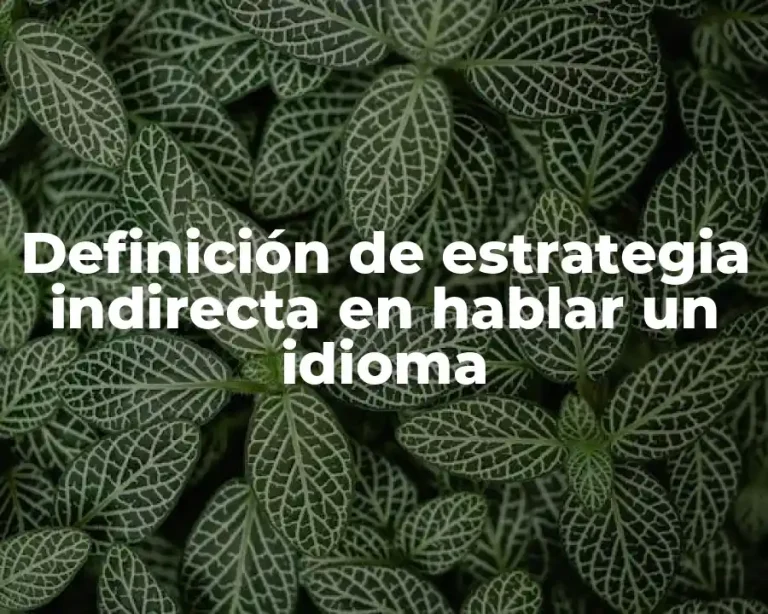 Definición de estrategia indirecta en hablar un idioma