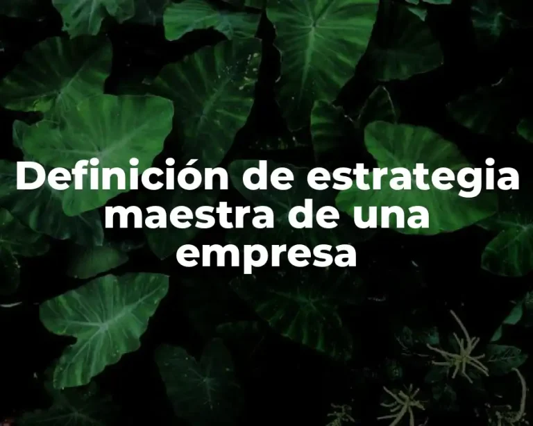 Definición de estrategia maestra de una empresa