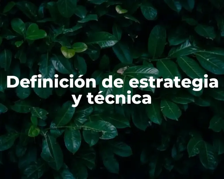 Definición de estrategia y técnica
