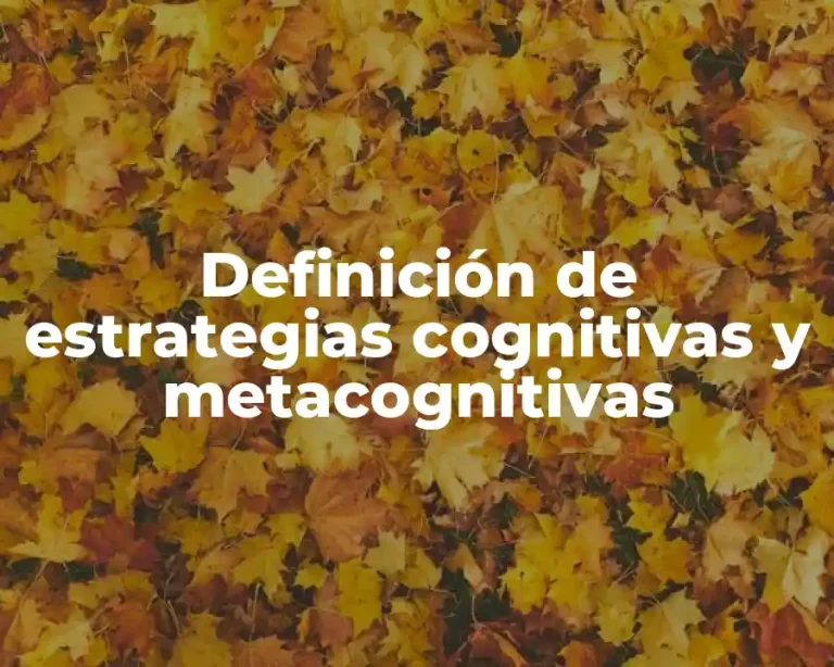 Definición de estrategias cognitivas y metacognitivas