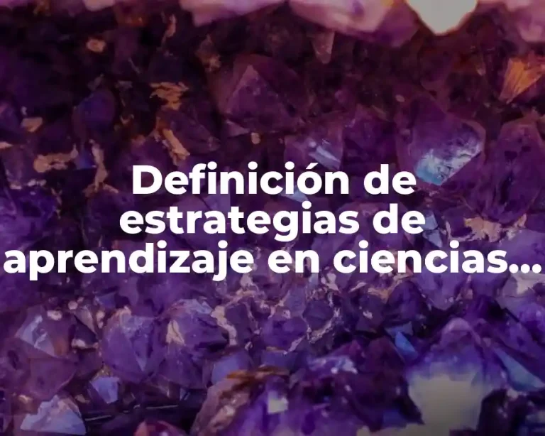 Definición de estrategias de aprendizaje en ciencias naturales