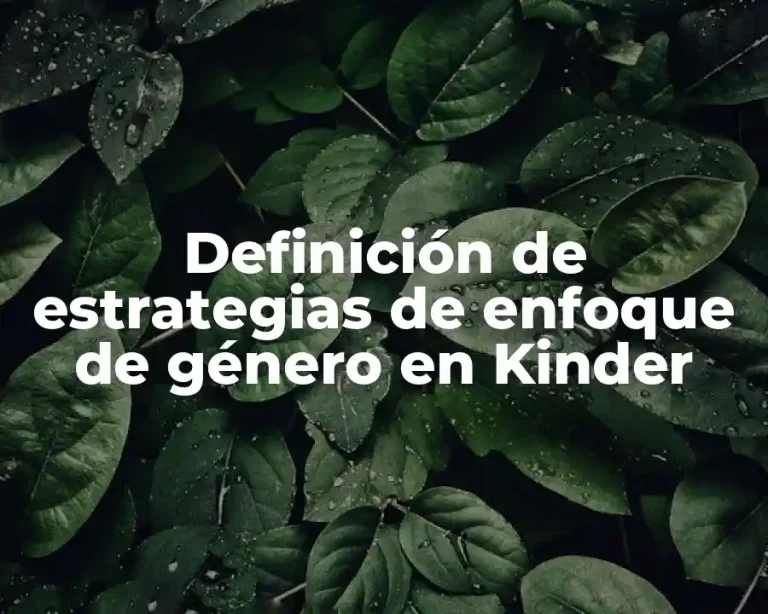 Definición de estrategias de enfoque de género en Kinder