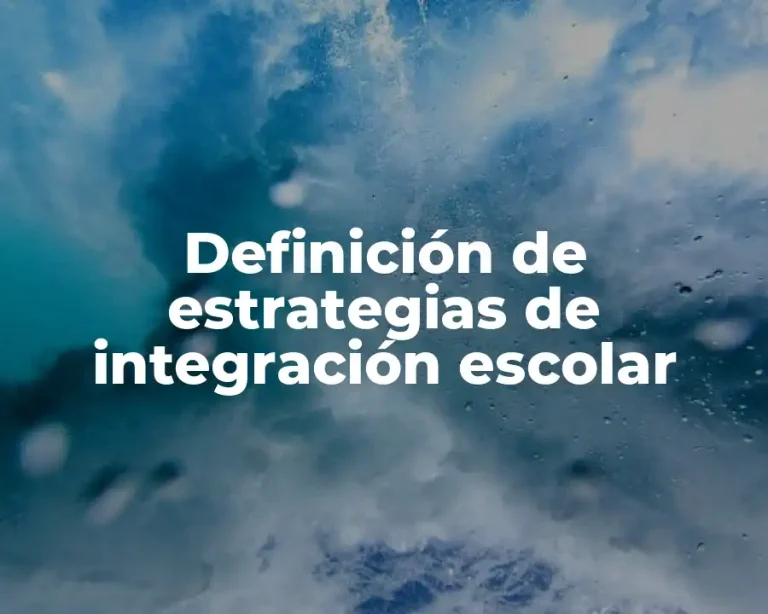 Definición de estrategias de integración escolar