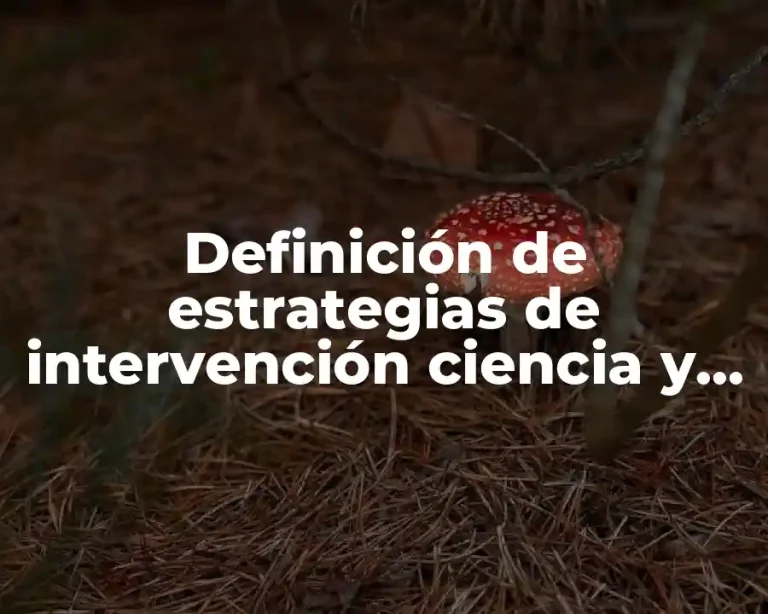 Definición de estrategias de intervención ciencia y tecnología