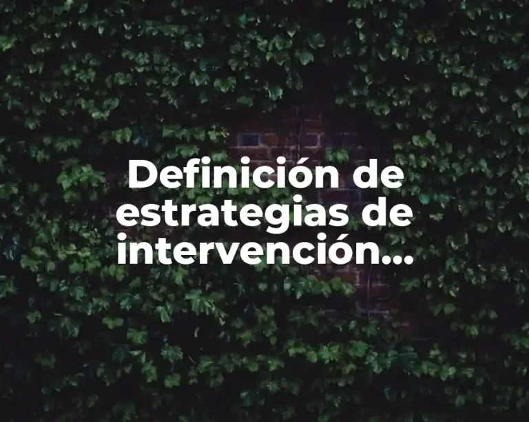 Definición de estrategias de intervención pedagógica