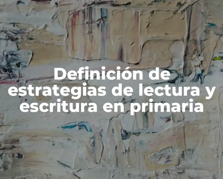 Definición de estrategias de lectura y escritura en primaria