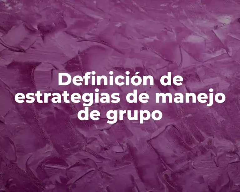 Definición de estrategias de manejo de grupo