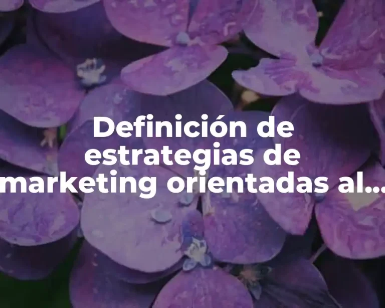 Definición de estrategias de marketing orientadas al mercado