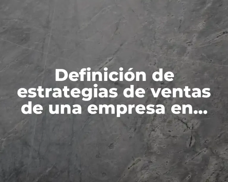 Definición de estrategias de ventas de una empresa en áreas