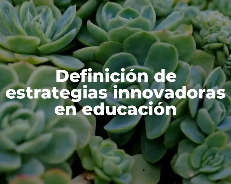 Definición de estrategias innovadoras en educación