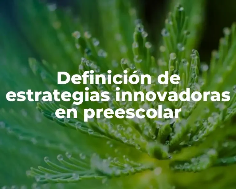 Definición de estrategias innovadoras en preescolar