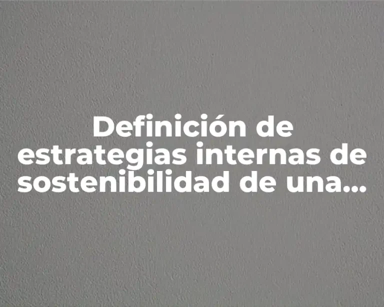 Definición de estrategias internas de sostenibilidad de una empresa
