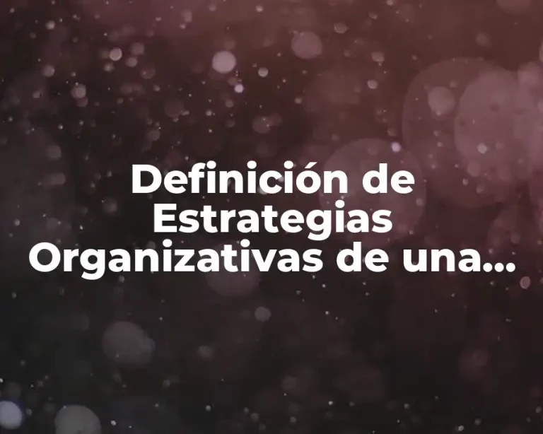 Definición de Estrategias Organizativas de una Empresa